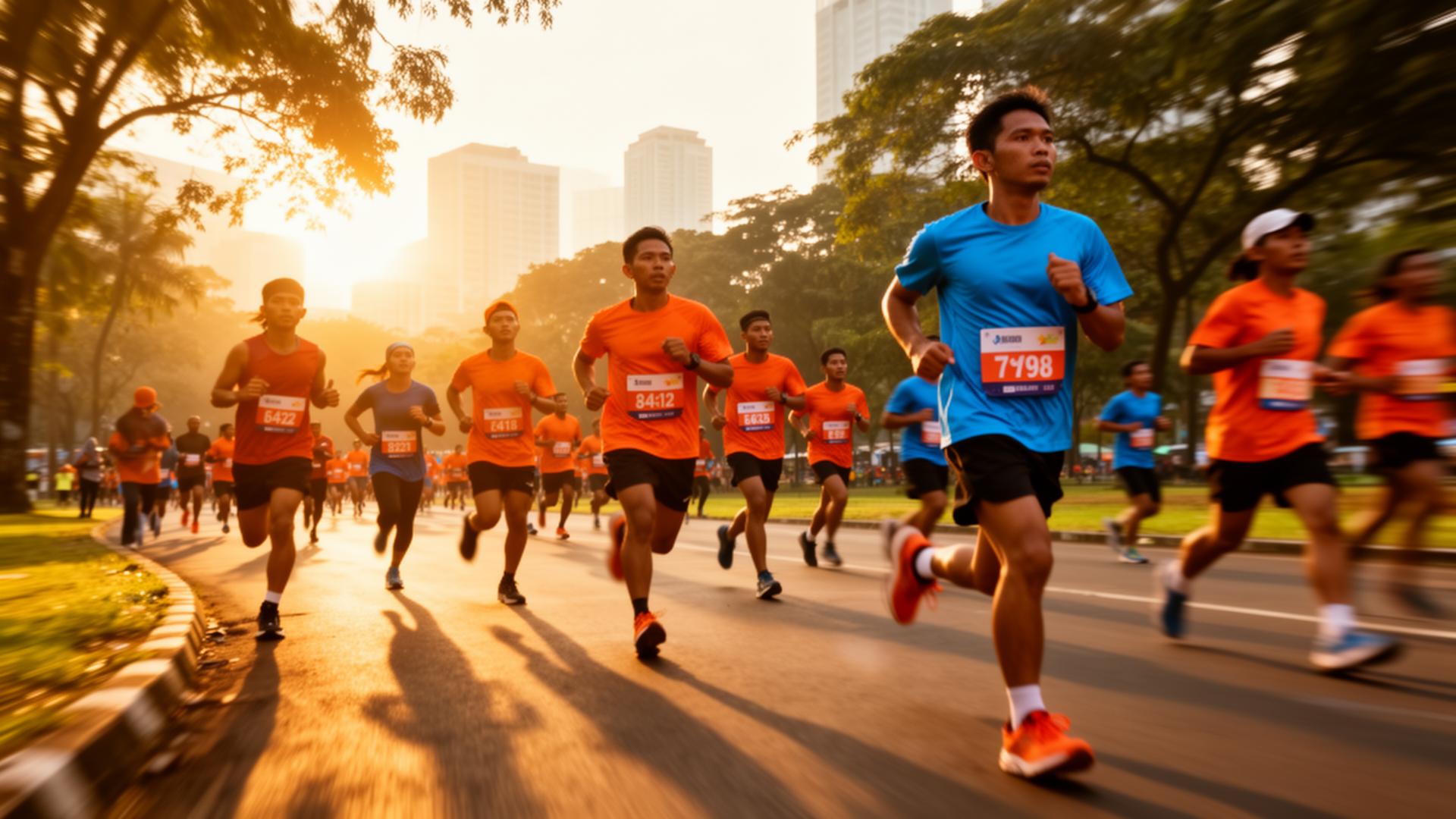 Pelari di event fun run Indonesia
